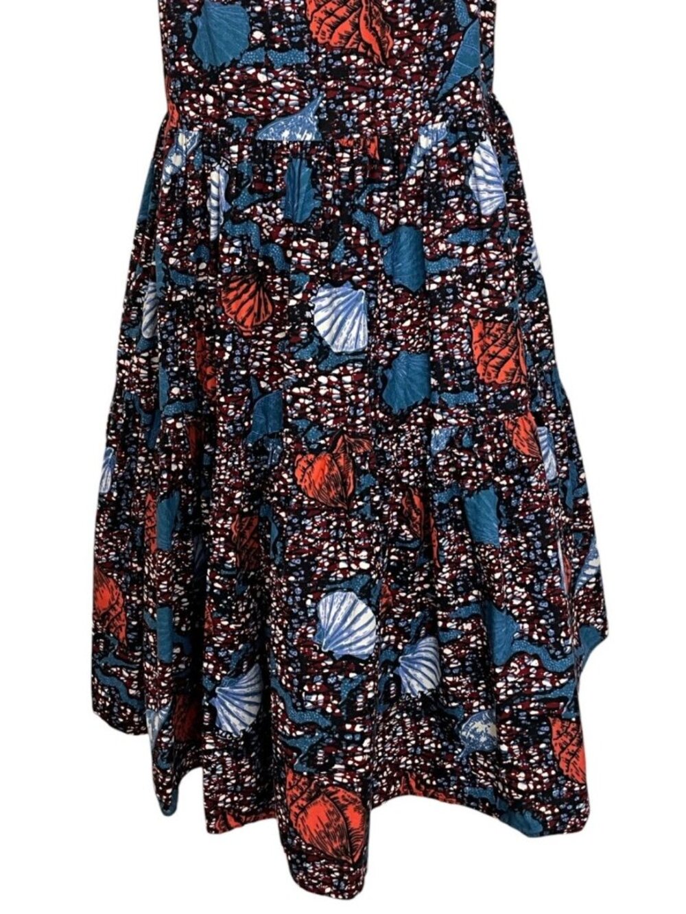 Ulla Johnson Tamsin Dress 6 Azul Cotton Ruffles Red White Blue Seashell Design - Picture 13 of 16